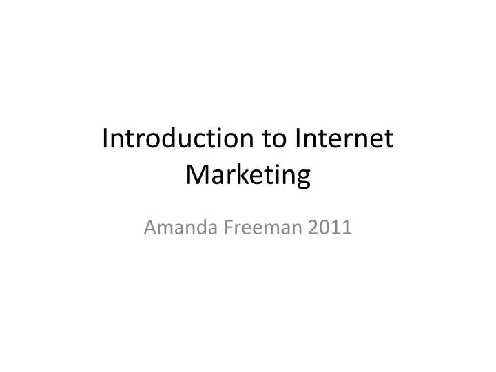 introduction to internet marketing