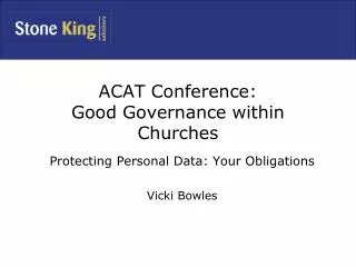 ACAT Conference: Good Governance within Churches