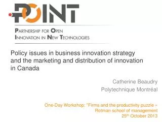 Policy issues in business innovation strategy and the marketing and distribution of innovation in Canada