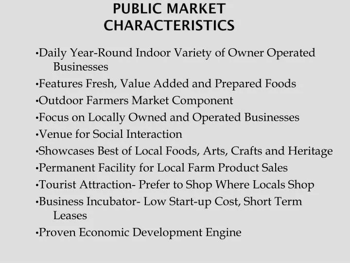 public market characteristics