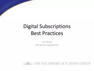 Digital Subscriptions Best Practices