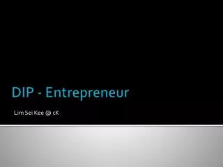 DIP - Entrepreneur