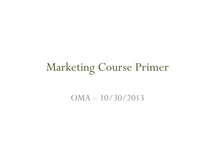 marketing course primer