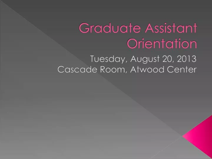 graduate assistant orientation