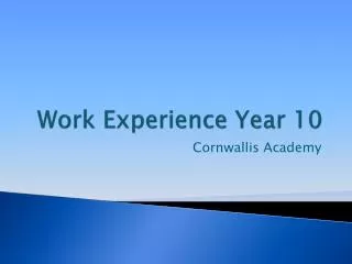 Work Experience Year 10