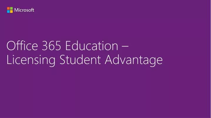 office 365 education licensing student advantage