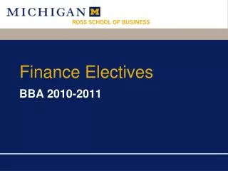 Finance Electives