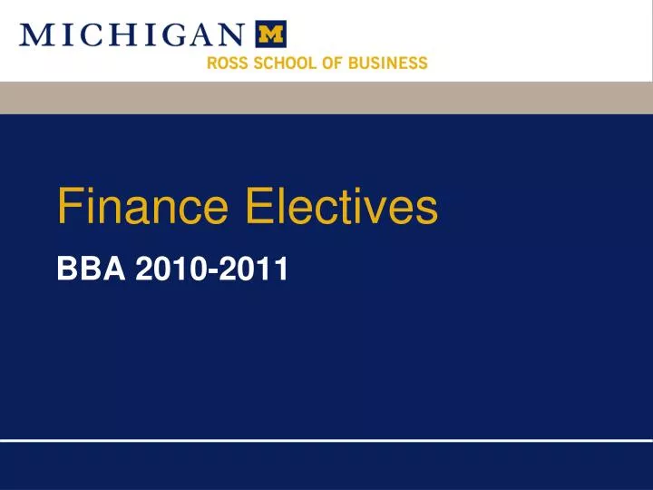 finance electives