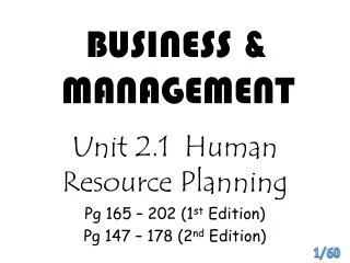 BUSINESS &amp; MANAGEMENT