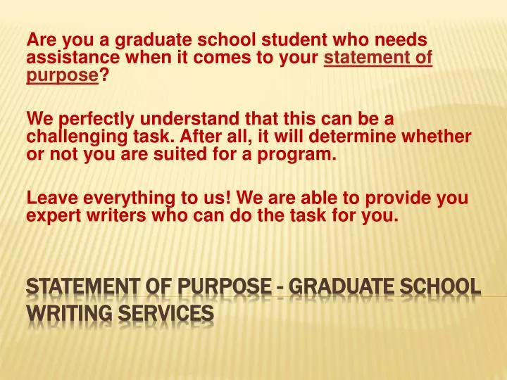 statement of purpose graduate school writing services