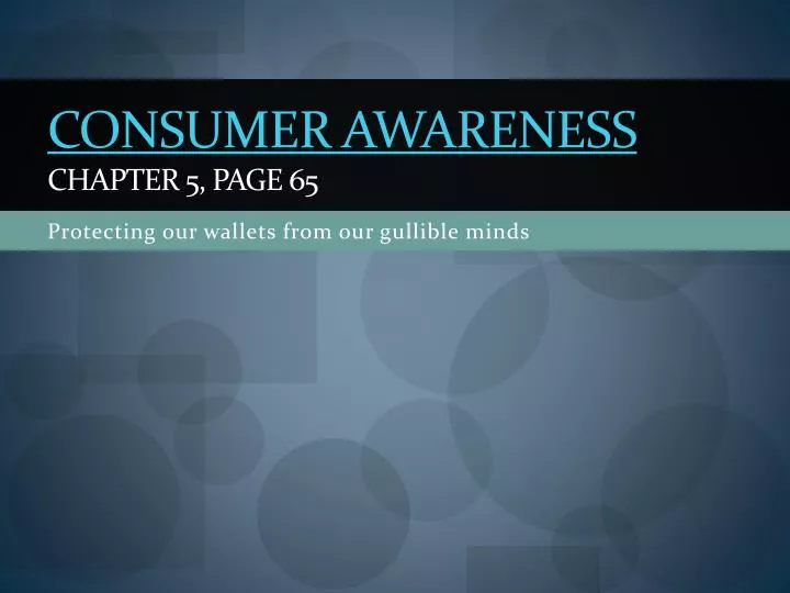 consumer awareness chapter 5 page 65