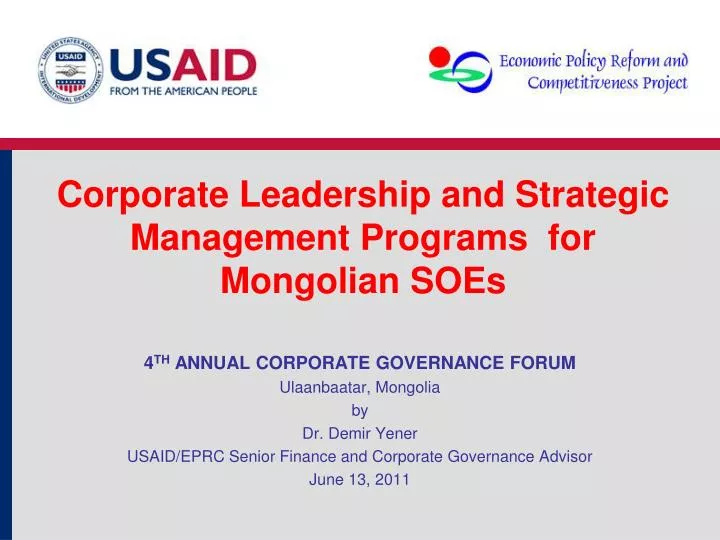 corporate leadership and strategic management programs for mongolian soes