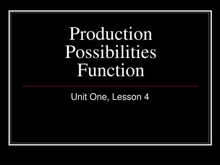 production possibilities function