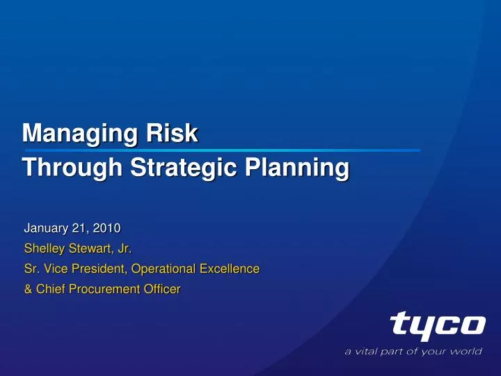 managing risk through strategic planning