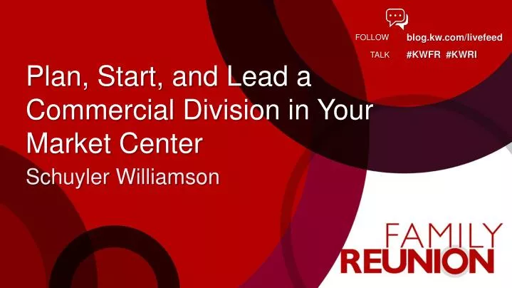 plan start and lead a commercial division in your market center