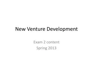 New Venture Development