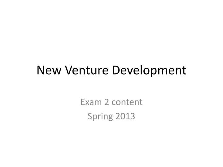 new venture development