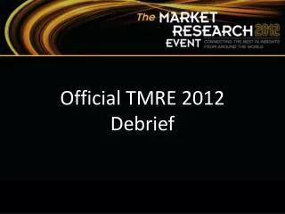 The Market Research Event