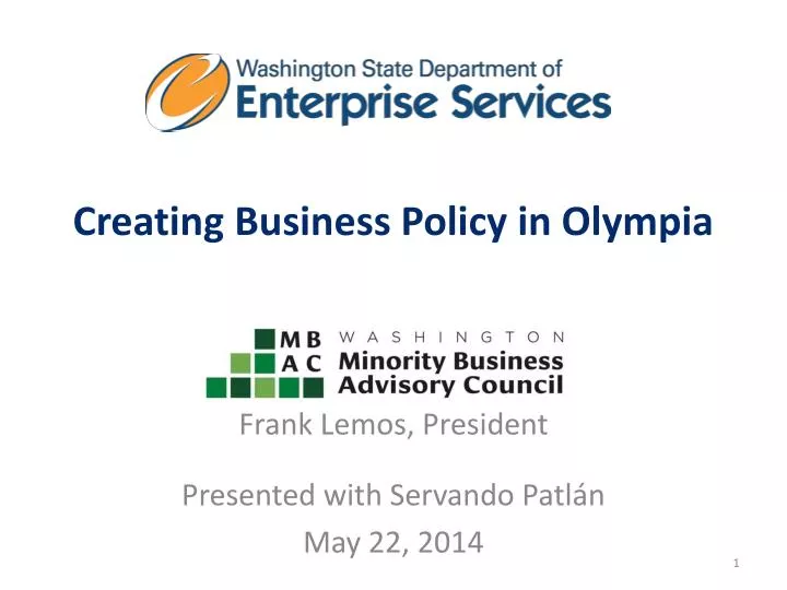 creating business policy in olympia