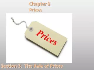 Chapter 6 			Prices Section 3: The Role of Prices