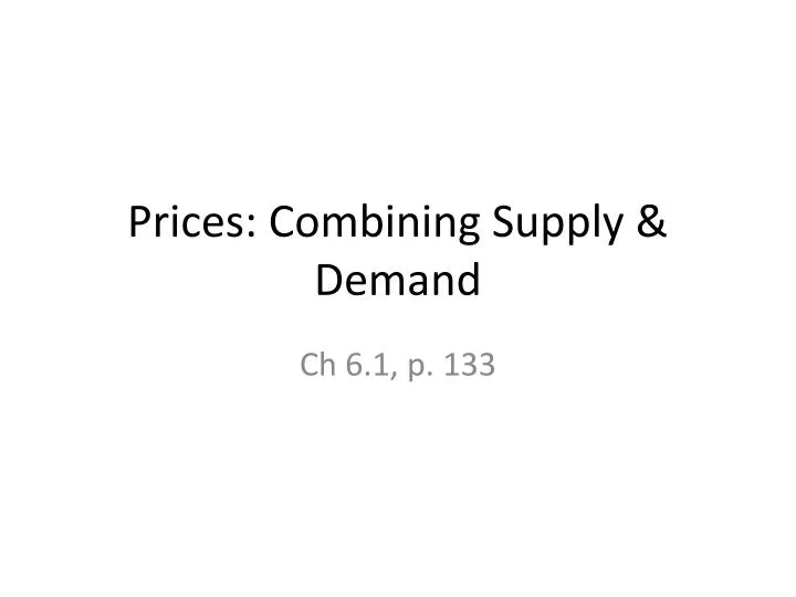 prices combining supply demand
