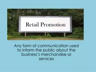 Retail Promotion