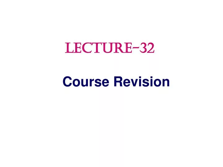 course revision
