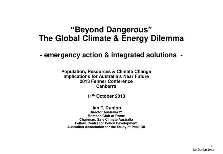 beyond dangerous the global climate energy dilemma emergency action integrated solutions