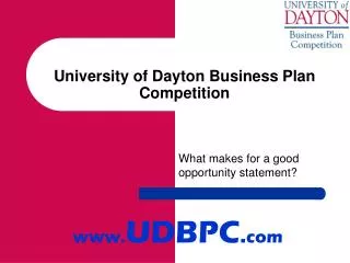 University of Dayton Business Plan Competition