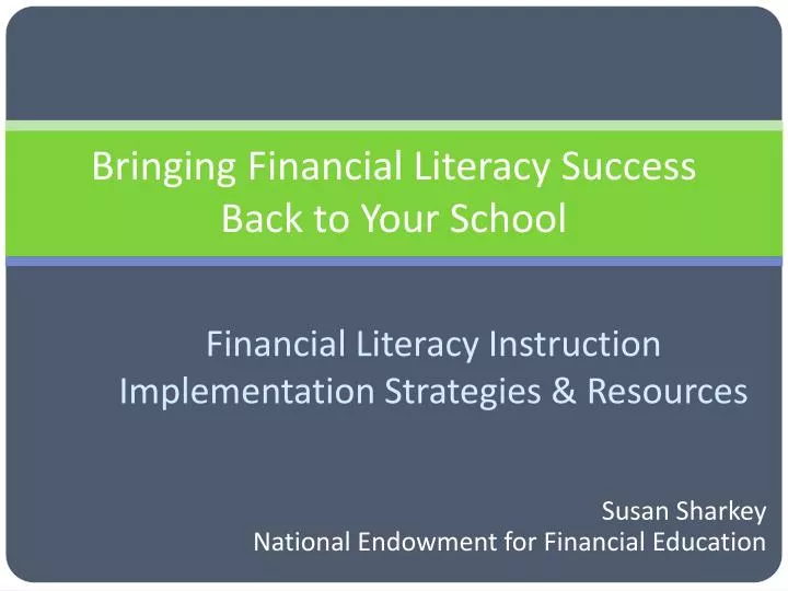 bringing financial literacy success back to your school