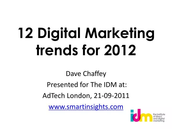 12 digital marketing trends for 2012