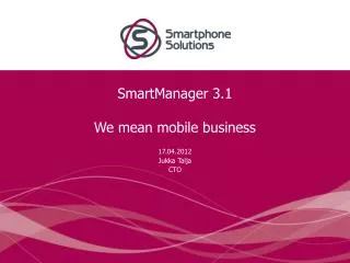 SmartManager 3.1 We mean mobile business