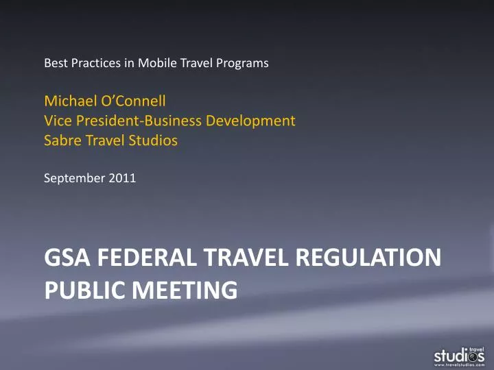 gsa federal travel regulation public meeting