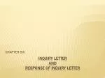 INQUIRY LETTER AND RESPONSE OF INQUIRY LETTER - slide 1