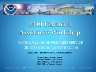 2010 Financial Assistance Workshop