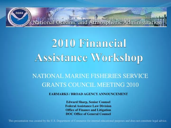 2010 financial assistance workshop