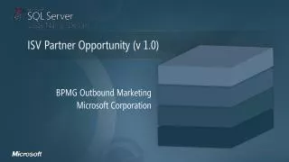 BPMG Outbound Marketing Microsoft Corporation