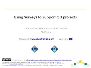 Using Surveys to Support OD projects