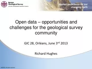 Open data – opportunities and challenges for the geological survey community