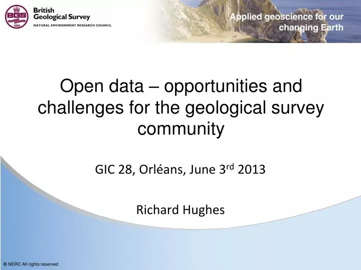 open data opportunities and challenges for the geological survey community
