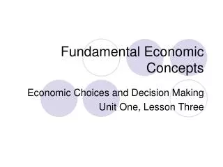 Fundamental Economic Concepts