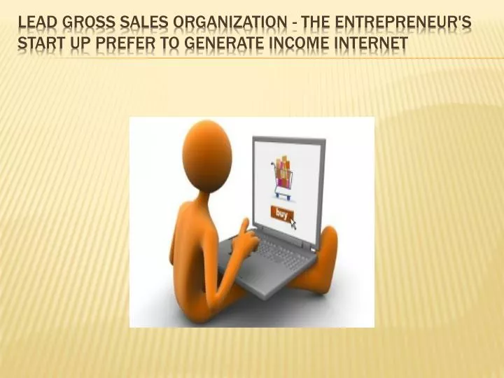 lead gross sales organization the entrepreneur s start up prefer to generate income internet