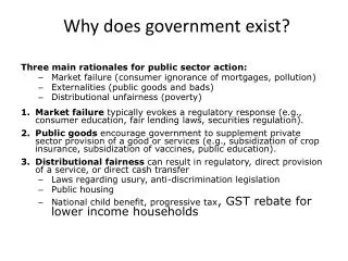 Why does government exist?