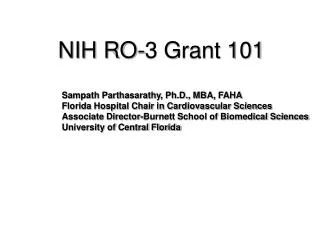 NIH RO-3 Grant 101
