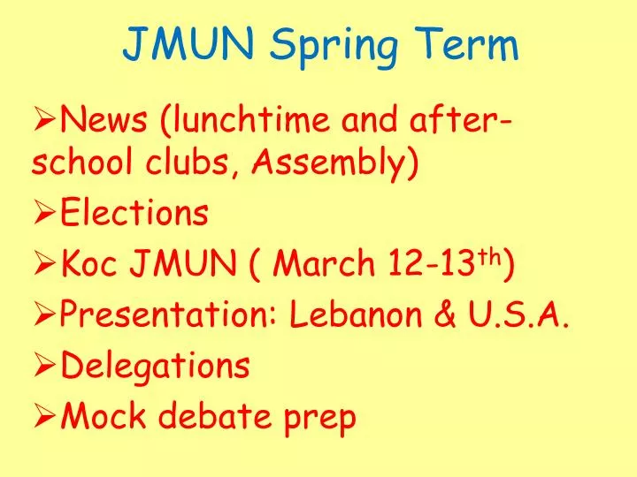 jmun spring term