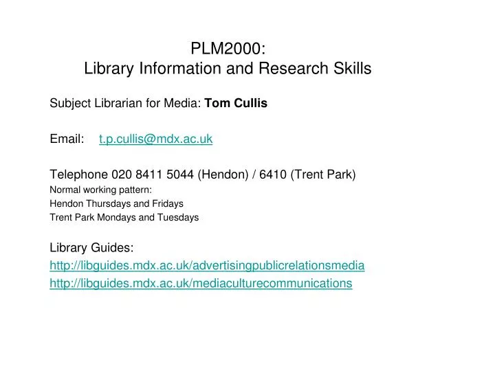 plm2000 library information and research skills