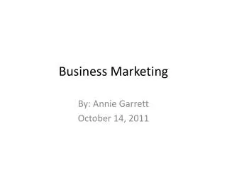 Business Marketing