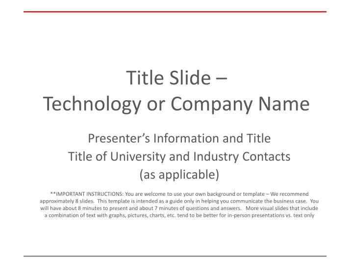 title slide technology or company name