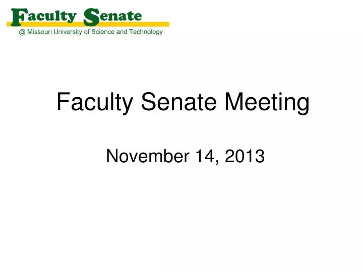 faculty senate meeting november 14 2013
