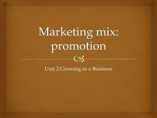 Marketing mix: promotion
